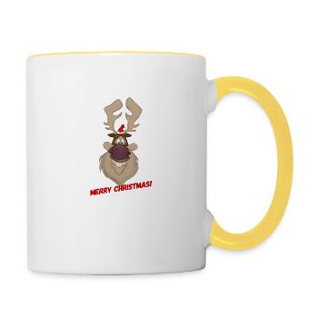 merry christmas - Mug contrasté - blanc/jaune - Droite
