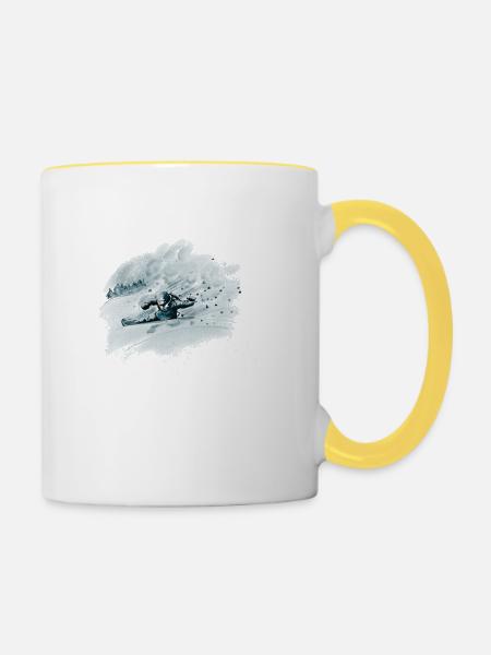 Snowpow - Tasse zweifarbig - Weiß/Gelb