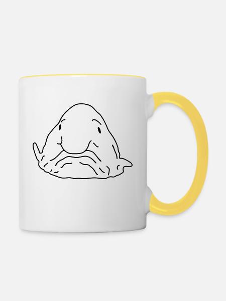 Blobfische - Tasse zweifarbig - Weiß/Gelb