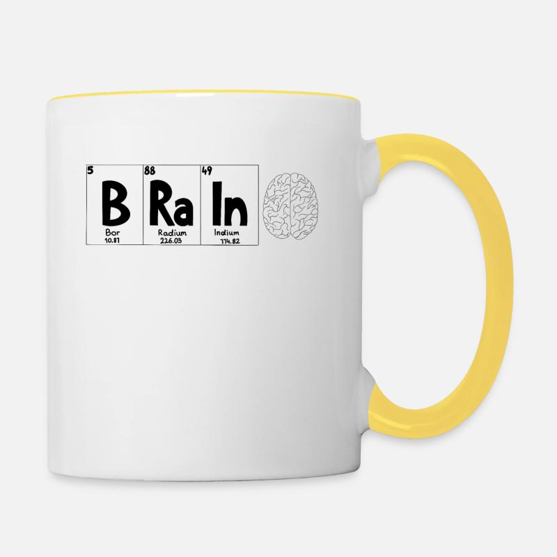 Brain brain - Contrasting Mug - white/yellow