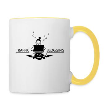 Blogging de trafic - Mug contrasté - blanc/jaune - Droite