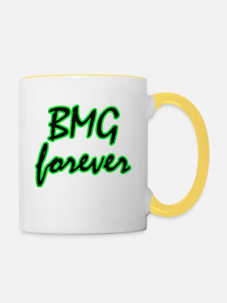 BMG forever - Tasse zweifarbig - Weiß/Gelb