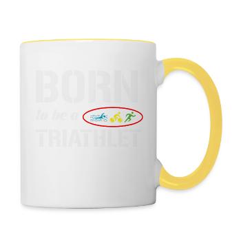 triathlon - Mug contrasté - blanc/jaune - Droite