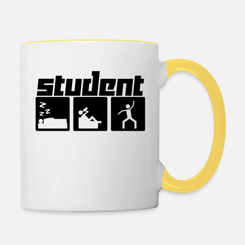 Student (Vektor) - Contrasting Mug - white/yellow