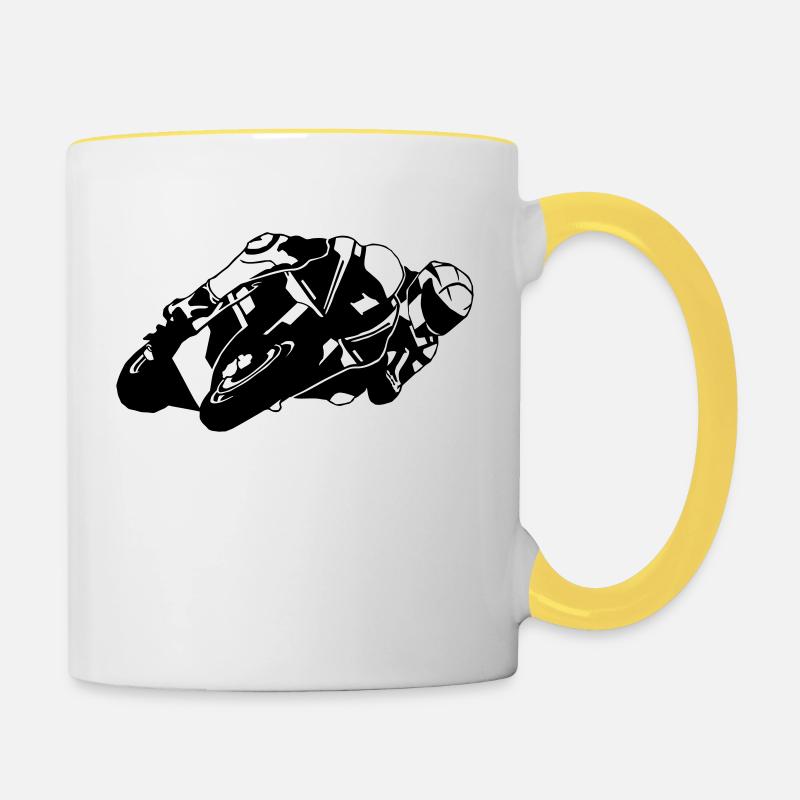 Moto-GP - Tazze bicolor - bianco/giallo