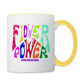 flower flower power - Tasse zweifarbig - Weiß/Gelb - Rechts