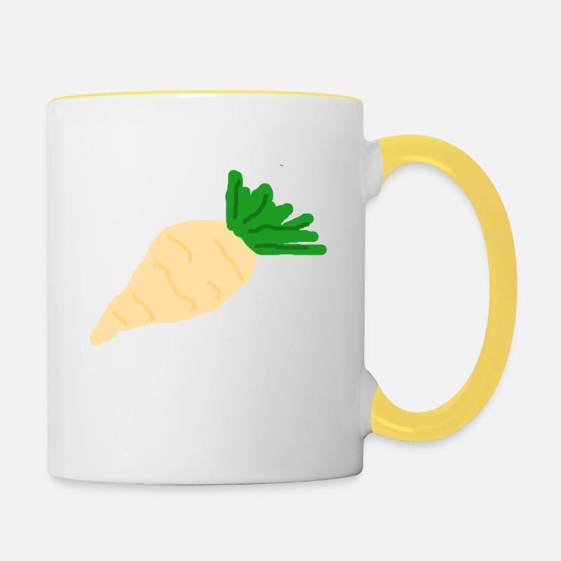 Radish sugar beet root vegetables - Contrasting Mug - white/yellow