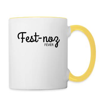 Bretagne - Fest-noz fever - Mug contrasté - blanc/jaune - Droite