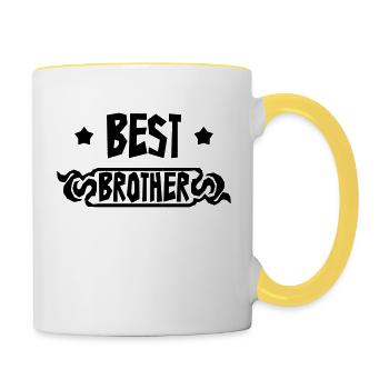 Frère Frangin Frere Naissance Bébé Frérot - Mug contrasté - blanc/jaune - Droite