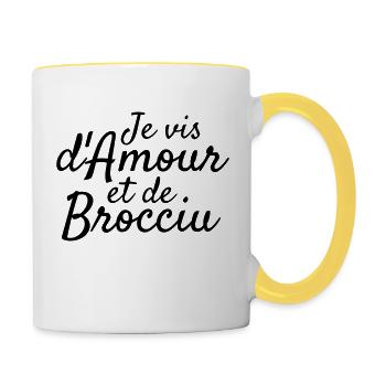 Corse / Corsica / Maure / Corso / Bastia - Mug contrasté - blanc/jaune - Droite