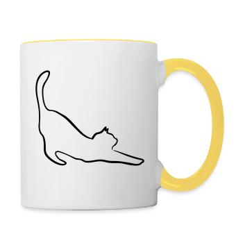 Cat - Mug contrasté - blanc/jaune - Droite