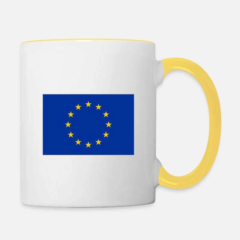 Rejoin EU White Text - Contrasting Mug - white/yellow