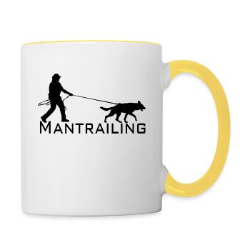 Mantrailing Schwarz - Tasse zweifarbig - Weiß/Gelb - Rechts