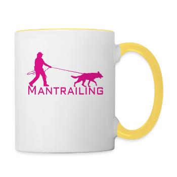 Mantrailing Pink - Tasse zweifarbig - Weiß/Gelb - Rechts