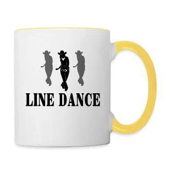 Line dance - country music - Contrasting Mug - white/yellow - Right