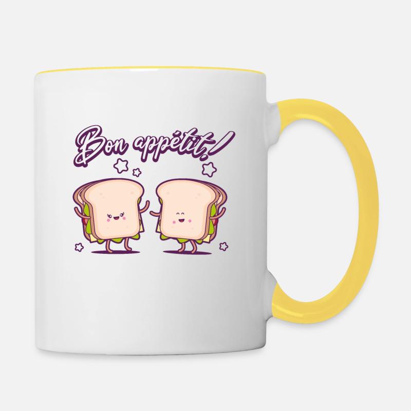 Illustration Celka Tartines v1 - Mug contrasté - blanc/jaune