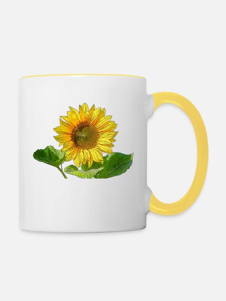 Tournesol - Mug contrasté - blanc/jaune