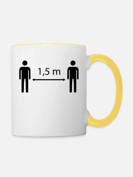 Abstand - Tasse zweifarbig - Weiß/Gelb