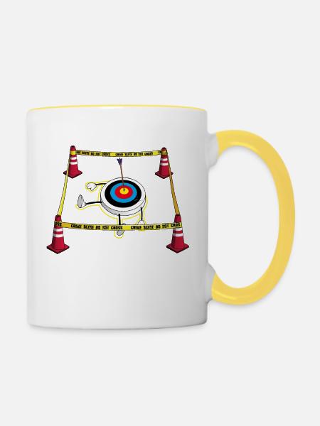 Volltreffer - Tasse zweifarbig - Weiß/Gelb
