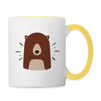 Balu l'ours. - Mug contrasté - blanc/jaune - Droite