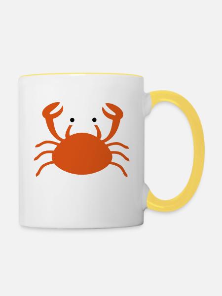 Krabbe - Tasse zweifarbig - Weiß/Gelb