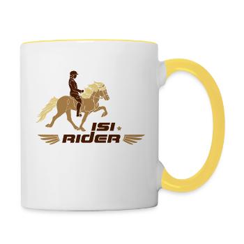 Isi Rider 3farbig - Tasse zweifarbig - Weiß/Gelb - Rechts