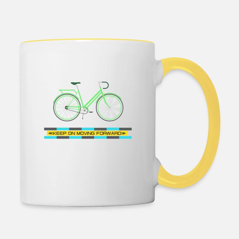 vélo - Mug contrasté - blanc/jaune
