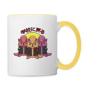 Back to school, boys - Contrasting Mug - white/yellow - Right