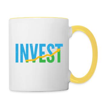 Investment Investor I Trading Eat Sleep Invest - Contrasting Mug - white/yellow - Right