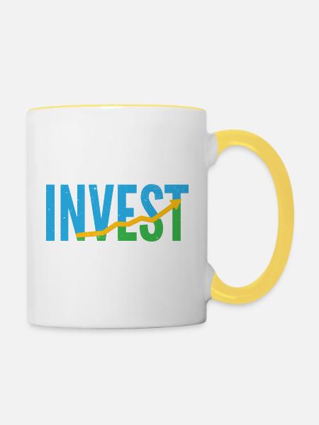 Investment Investor I Trading Eat Sleep Invest - Tasse zweifarbig - Weiß/Gelb