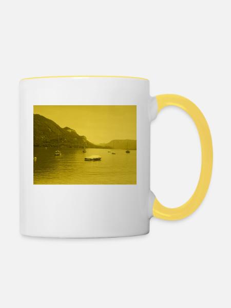 See in Gelb - Tasse zweifarbig - Weiß/Gelb