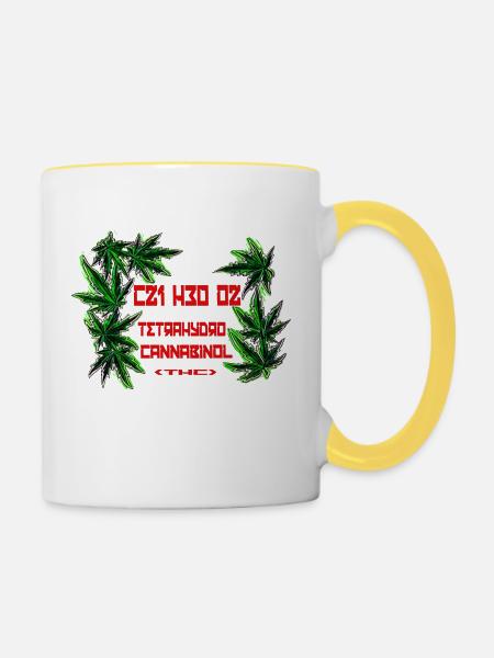 THC - Tasse zweifarbig - Weiß/Gelb