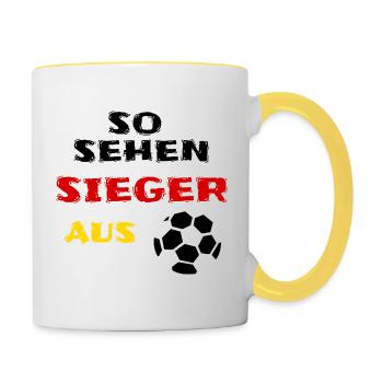 I love clothes / WM Special - Tasse zweifarbig - Weiß/Gelb - Rechts
