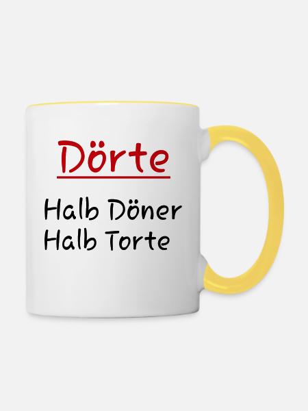 Dörte - Tasse zweifarbig - Weiß/Gelb