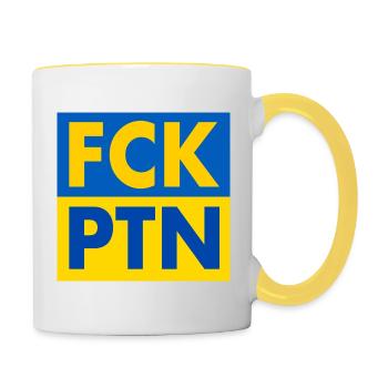 Fck ptn - Contrasting Mug - white/yellow - Right