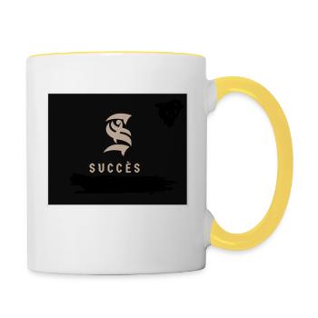 succès - Mug contrasté - blanc/jaune - Droite