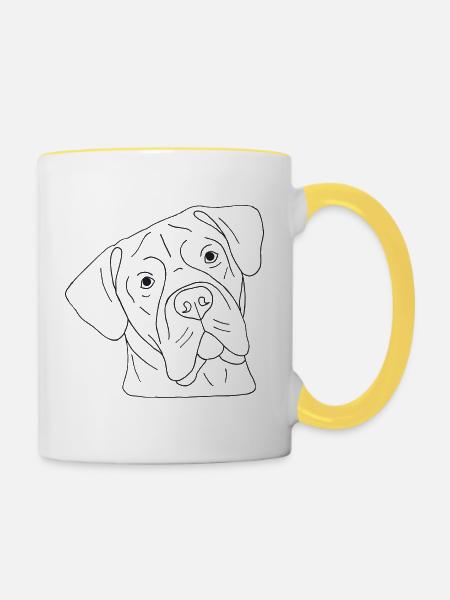 Cane Corso - Tasse zweifarbig - Weiß/Gelb