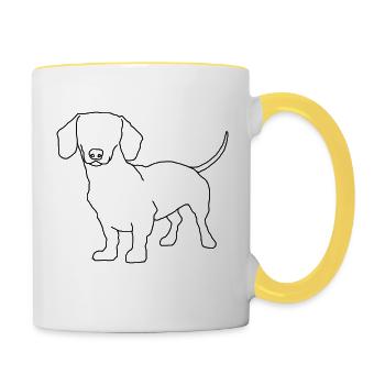 Just a Sausage dog - Contrasting Mug - white/yellow - Right