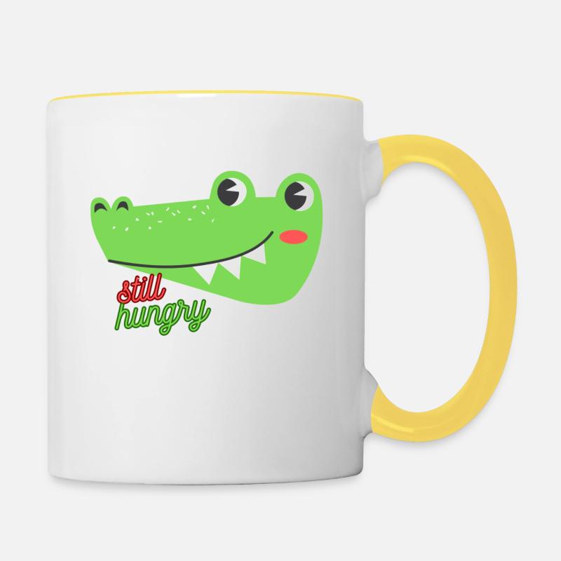 still hungry - Tasse zweifarbig - Weiß/Gelb