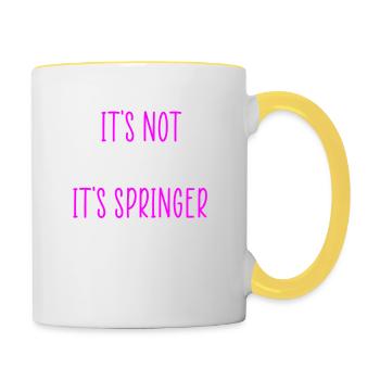 Springer spaniel glitter - Contrasting Mug - white/yellow - Right