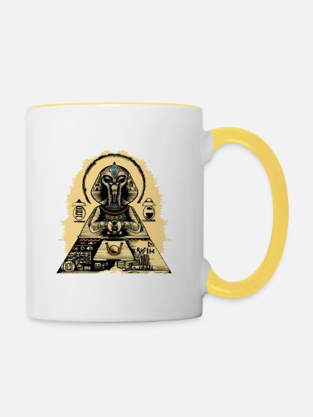 Sphinx Alien Nr. 2 - Tasse zweifarbig - Weiß/Gelb