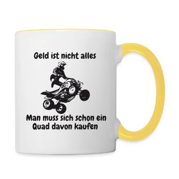 Geld ist nicht alles - Tasse zweifarbig - Weiß/Gelb - Rechts