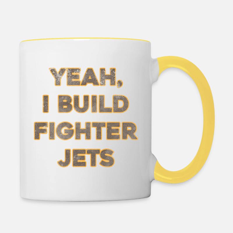 Scale Model Aircraft Builder Vintage Planes - Contrasting Mug - white/yellow