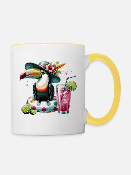 TUKAN KARIBISCHER SOMMER - Tasse zweifarbig - Weiß/Gelb