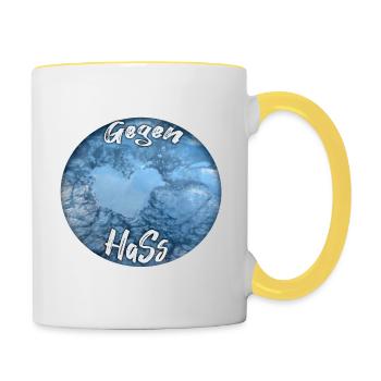 Contre la haine 2.0 - Mug contrasté - blanc/jaune - Droite
