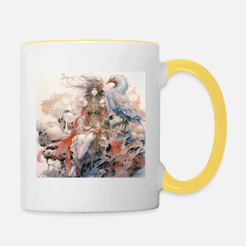 Ariane du désert de l'Est - Mug contrasté - blanc/jaune