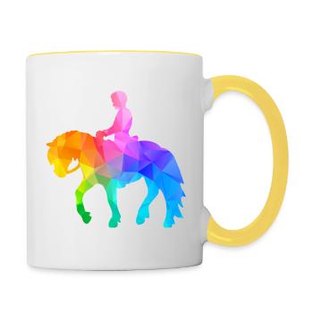 Pony Riding Boy - Contrasting Mug - white/yellow - Right