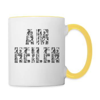 Am heilen - Shirt - Tasse zweifarbig - Weiß/Gelb - Rechts