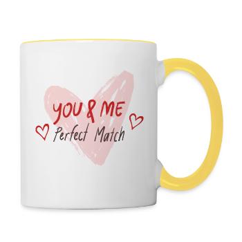 Perfekt Match - Tasse zweifarbig - Weiß/Gelb - Rechts