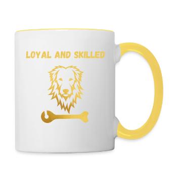 Loyauté Leo - Mug contrasté - blanc/jaune - Droite